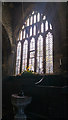 SE6052 : Font and west window Holy Trinity Church, Goodramgate, York by Phil Champion