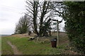 Footpath and byway junction at the end of Church Lane, Great Gonerby