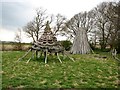 Wooden art installations, Tillingham Farm