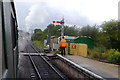 SY9880 : Waiting in the passing loop at Harman's Cross station, Swanage Railway by Phil Champion