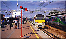 TQ3884 : Stratford (Regional) station, Up Main platforms, 1998 by Ben Brooksbank