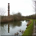 SK4834 : Erewash Canal and factory chimney by Alan Murray-Rust