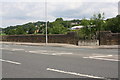 Canal Road at blocked entrance to former sewage works