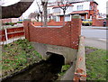 Brick and stone bridge over a drainage channel, Prestatyn