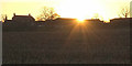 SE3168 : Sun over Broadfields Farm by Derek Harper