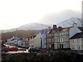 The Glen River Car Park and houses overlooking the A2