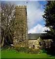 SN1107 : Wales flag on St Mary's Church tower, Begelly, Pembrokeshire by Jaggery