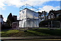 ST1380 : Radyr War Memorial under wraps in January 2018, Cardiff by Jaggery