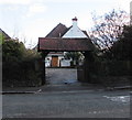 Lychgate-like entrance to a Heol Isaf house, Radyr, Cardiff