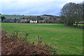 View across field to houses at Carter