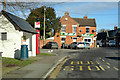 Upavon - bus stop, phone box, village store