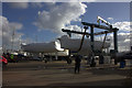 Boat lift in action at Burnham on Crouch marina