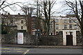 Gates on Ashley Road giving access to Wellington Lane houses