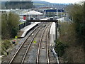 Honiton Station from the bridge on Queen Street