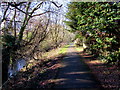 Public footpath on the north bank of Malpas Brook, Bettws, Newport