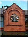 Coat of Arms above entrance to Llandudno Magistrates Court entrance