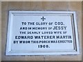 St Mary, Ewell: porch memorial