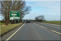 TL5974 : A142 towards Ely approaching Northfield Road Crossroads by Robin Webster