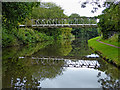 SO8274 : Pipe bridge across the canal north of Stourbridge, Worcestershire by Roger  D Kidd