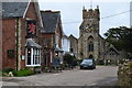 Church and pub at Freshwater