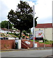 Acacia Avenue telecoms mast and cabinets, Newport