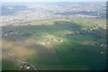 Buildings along Upton Lane from the air