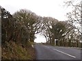 Crossroads on B3223 at edge of Southclose Wood