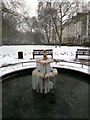 TQ2978 : Frozen Fountain in St George's Square by PAUL FARMER