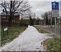 Priority over oncoming vehicles sign, Edlogan Way, Croesyceiliog, Cwmbran