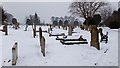 Snow Covered Graves in Town Cemetery