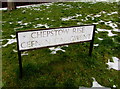 Faded bilingual name sign on a Croesyceiliog corner, Cwmbran