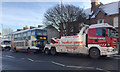 Broken-down bus about to be recovered, Emscote Road, Portobello, Warwick