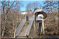 Unusual footbridge to Langlee