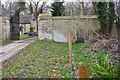 Gateway and wall at entrance to Botley Lodge, Wytham Wood