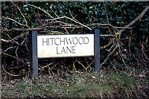 TL1824 : Hitchwood Lane sign by Geographer