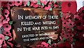 TF1900 : War memorial in The Hand and Heart, Peterborough by Paul Bryan