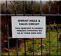 Unsafe cemetery warning notice, Varteg