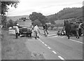 NH4830 : Crashed lorry, A831 by Richard Sutcliffe