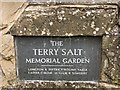 SJ9042 : Sign for memorial garden by Jonathan Hutchins