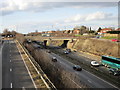 A1(M) looking north from Low Road footbridge