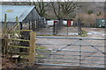 Public footpath through farmyard