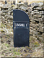 Cast iron milepost on the B6295 north of Cowshill - north side