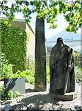 SN1645 : Statue of St Dogmael and obelisk by Eirian Evans