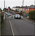 Metal barrier across  Llwyncrwn Road, Beddau