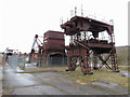 Dismantled headgear at Cefn Coed Colliery Museum