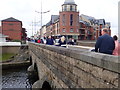 Easter Bank Holiday crowds on Castle Bridge, Newcastle