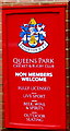 Queens Park Cricket & Rugby Club information board, Paignton