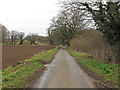 TM3693 : Looking Down Hill to Junction with Brick Kiln Road, Kirby Cane by Roger Jones