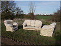 TF1606 : Fly-tipped sofa and armchairs near Glinton by Paul Bryan