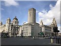 SJ3490 : George's Dock Ventilation and Control Station, flanked by the Three Graces by Jonathan Hutchins